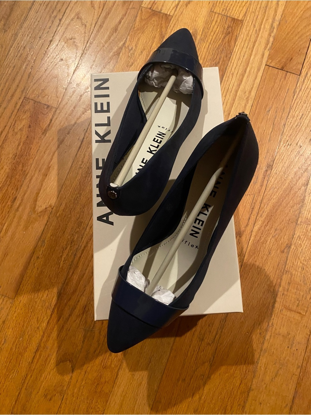 anne klein pumps navy ferri pointed toe iflex Size 7 NIB